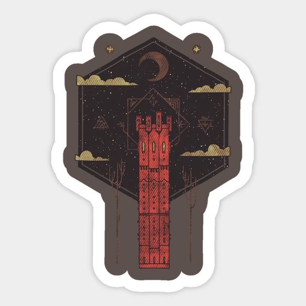 The Crimson Tower Sticker by againstbound